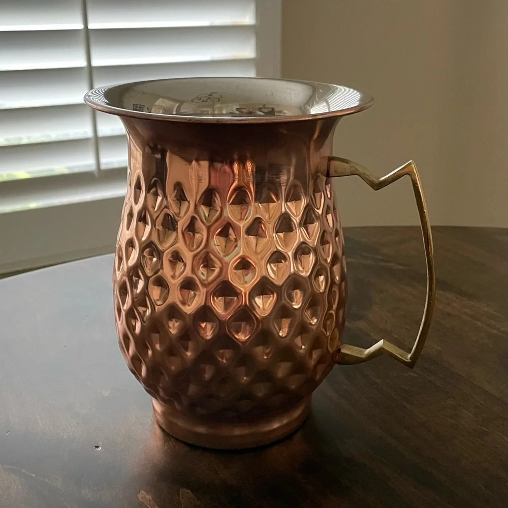 Hammered Copper Moscow Mule Pitcher and Mug Set